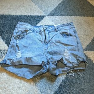 H&M Distressed High Waisted Jean Shorts